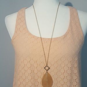 Peach Socialite Dress w/Circle Lace Overlay Sz S